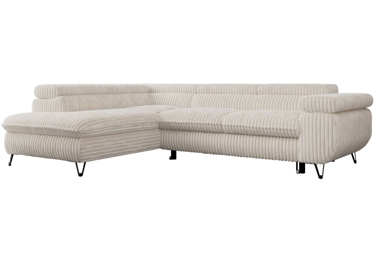 Narożnik PEDRO L - strona lewa - beżowy, sztruks