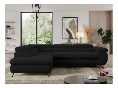 Narożnik PEDRO L - strona lewa - czarny, boucle