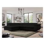 Narożnik PEDRO L - strona lewa - czarny, boucle