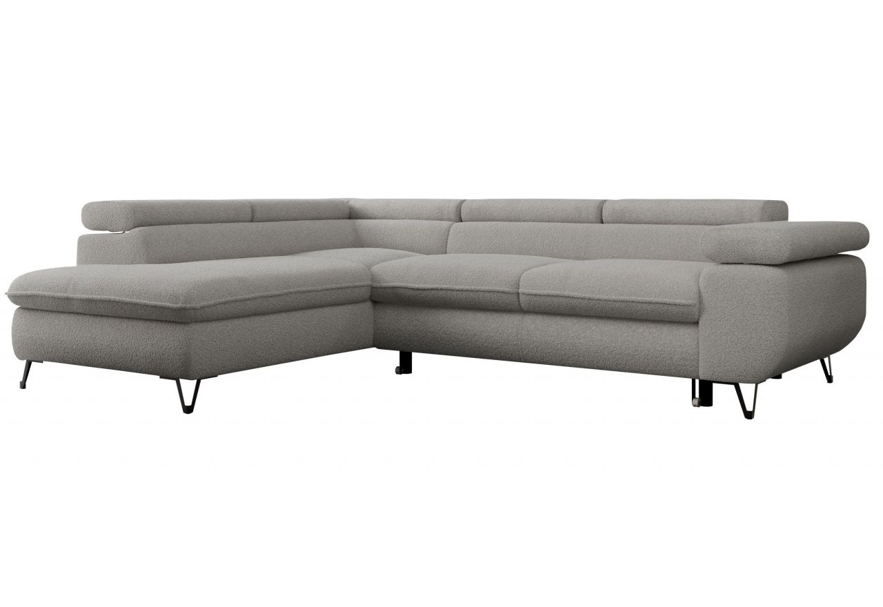 Narożnik PEDRO L - strona lewa - jasnoszary, boucle