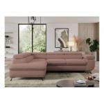 Narożnik PEDRO L - strona lewa - różowy, boucle