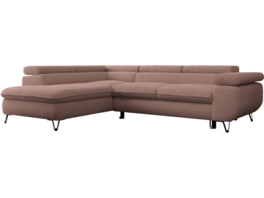 Narożnik PEDRO L - strona lewa - różowy, boucle