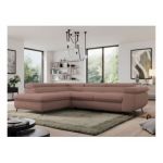 Narożnik PEDRO L - strona lewa - różowy, boucle