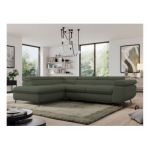 Narożnik PEDRO L - strona lewa - ciemnozielony, boucle