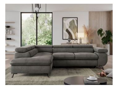 Narożnik PEDRO L - strona lewa - ciemnoszary, welwet