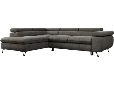 Narożnik PEDRO L - strona lewa - ciemnoszary, welwet