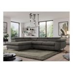 Narożnik PEDRO L - strona lewa - ciemnoszary, welwet