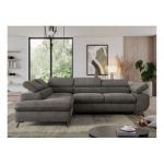 Narożnik PEDRO L - strona lewa - ciemnoszary, welwet