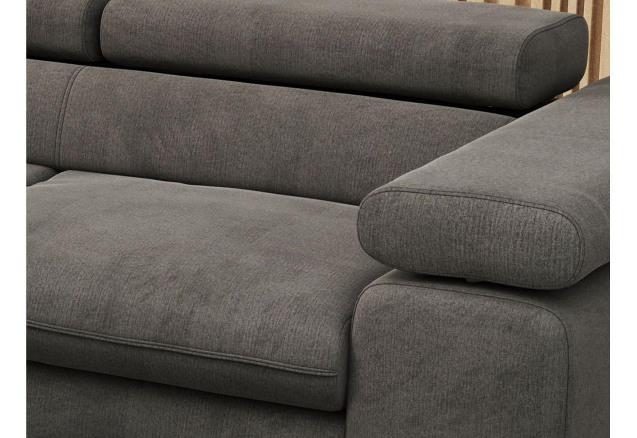 Narożnik PEDRO L - strona lewa - ciemnoszary, welwet