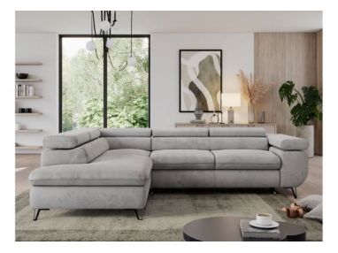 Narożnik PEDRO L - strona lewa - jasnoszary, welwet