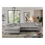 Narożnik PEDRO L - strona lewa - jasnoszary, welwet