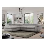 Narożnik PEDRO L - strona lewa - jasnoszary, welwet