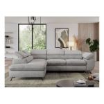 Narożnik PEDRO L - strona lewa - jasnoszary, welwet