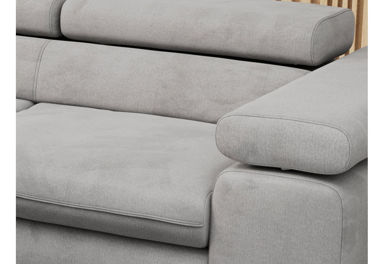 Narożnik PEDRO L - strona lewa - jasnoszary, welwet