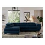 Narożnik PEDRO L - strona lewa - ciemnoniebieski, welwet