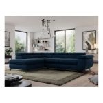 Narożnik PEDRO L - strona lewa - ciemnoniebieski, welwet