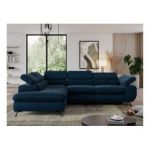 Narożnik PEDRO L - strona lewa - ciemnoniebieski, welwet