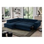 Narożnik PEDRO L - strona lewa - ciemnoniebieski, welwet