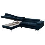 Narożnik PEDRO L - strona lewa - ciemnoniebieski, welwet