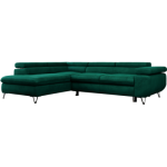 Narożnik PEDRO L - strona lewa - ciemnozielony, welwet
