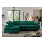 Narożnik PEDRO L - strona lewa - ciemnozielony, welwet