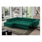 Narożnik PEDRO L - strona lewa - ciemnozielony, welwet