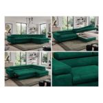 Narożnik PEDRO L - strona lewa - ciemnozielony, welwet