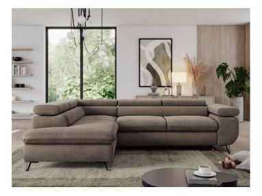 Narożnik PEDRO L - strona lewa - brązowy, welwet