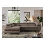 Narożnik PEDRO L - strona lewa - brązowy, welwet