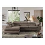 Narożnik PEDRO L - strona lewa - brązowy, welwet