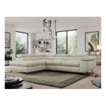 Narożnik PEDRO L - strona lewa - beżowy, welwet