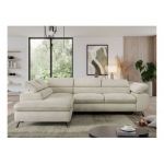 Narożnik PEDRO L - strona lewa - beżowy, welwet