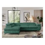 Narożnik PEDRO L - strona lewa - ciemnozielony, struktura