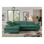 Narożnik PEDRO L - strona lewa - ciemnozielony, struktura