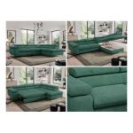 Narożnik PEDRO L - strona lewa - ciemnozielony, struktura