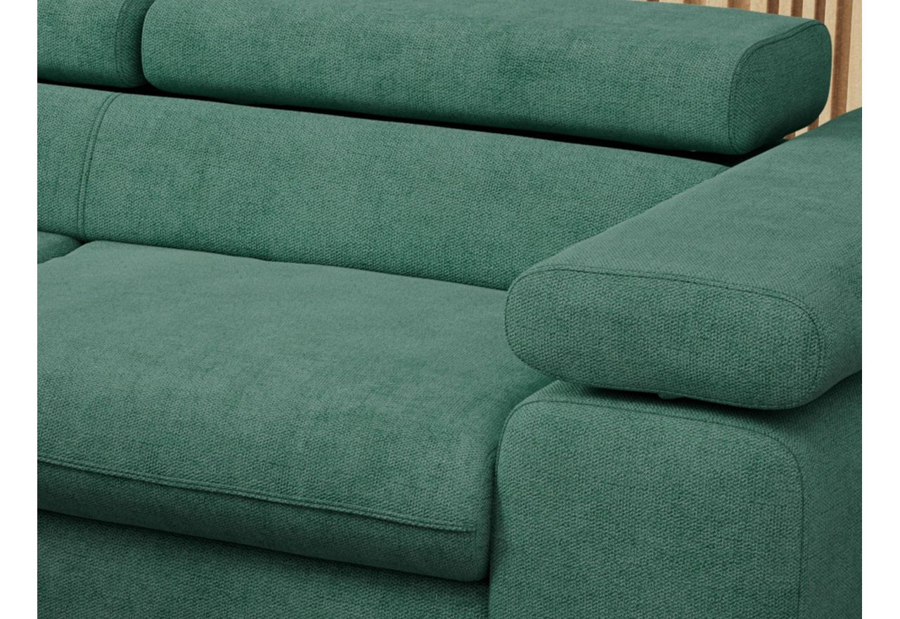 Narożnik PEDRO L - strona lewa - ciemnozielony, struktura