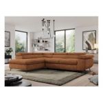 Narożnik PEDRO L - strona lewa - pomarańczowy, struktura