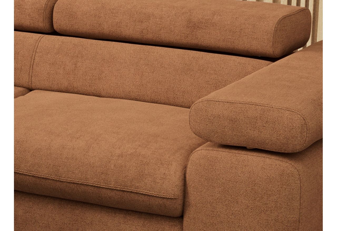 Narożnik PEDRO L - strona lewa - pomarańczowy, struktura