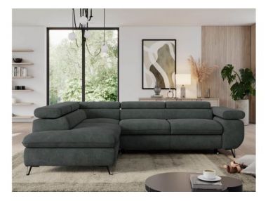 Narożnik PEDRO L - strona lewa - ciemnoszary, struktura