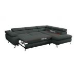 Narożnik PEDRO L - strona lewa - ciemnoszary, struktura