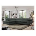 Narożnik PEDRO L - strona lewa - ciemnoszary, struktura