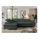 Narożnik PEDRO L - strona lewa - ciemnoszary, struktura