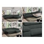 Narożnik PEDRO L - strona lewa - ciemnoszary, struktura