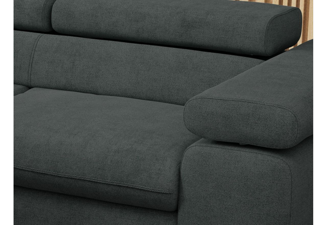 Narożnik PEDRO L - strona lewa - ciemnoszary, struktura