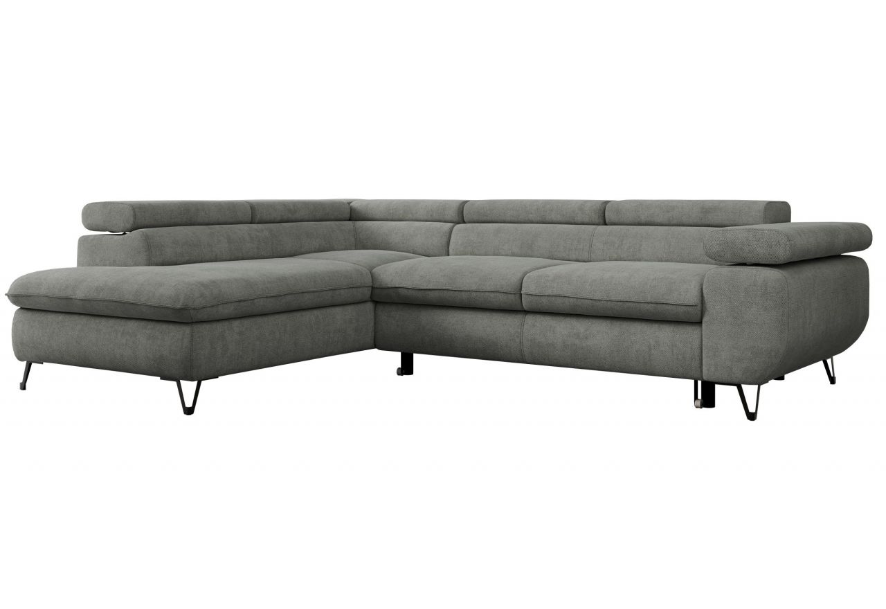 Narożnik PEDRO L - strona lewa - szary, struktura