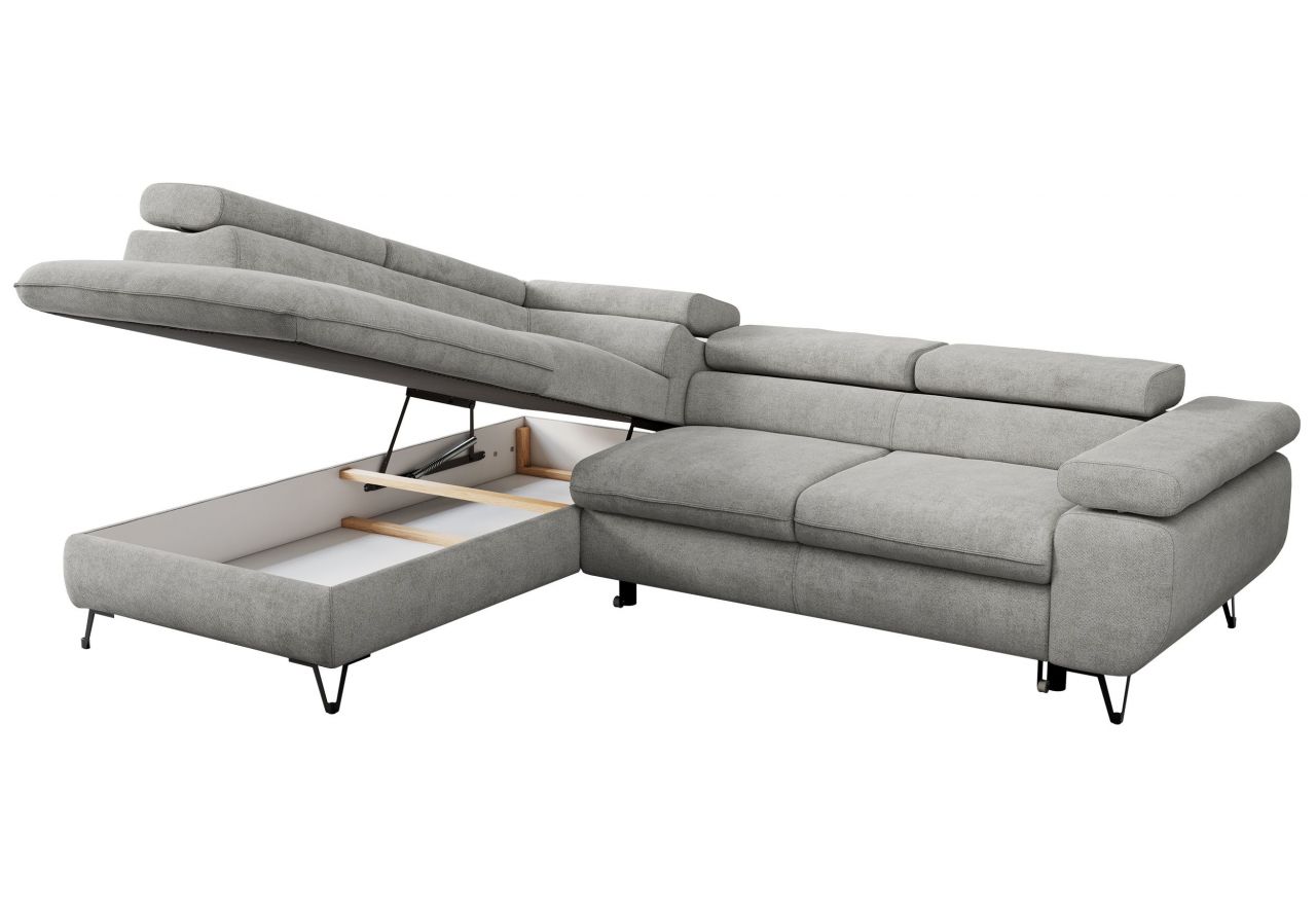 Narożnik PEDRO L - strona lewa - jasnoszary, struktura