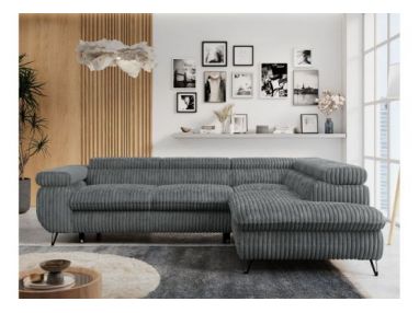 Narożnik PETER L - strona prawa - szary, sztruks