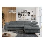 Narożnik PETER L - strona prawa - szary, sztruks