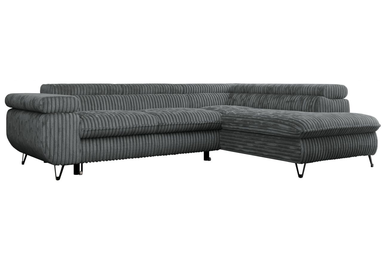 Narożnik PETER L - strona prawa - szary, sztruks