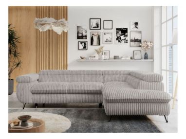 Narożnik PETER L - strona prawa - jasnoszary, sztruks